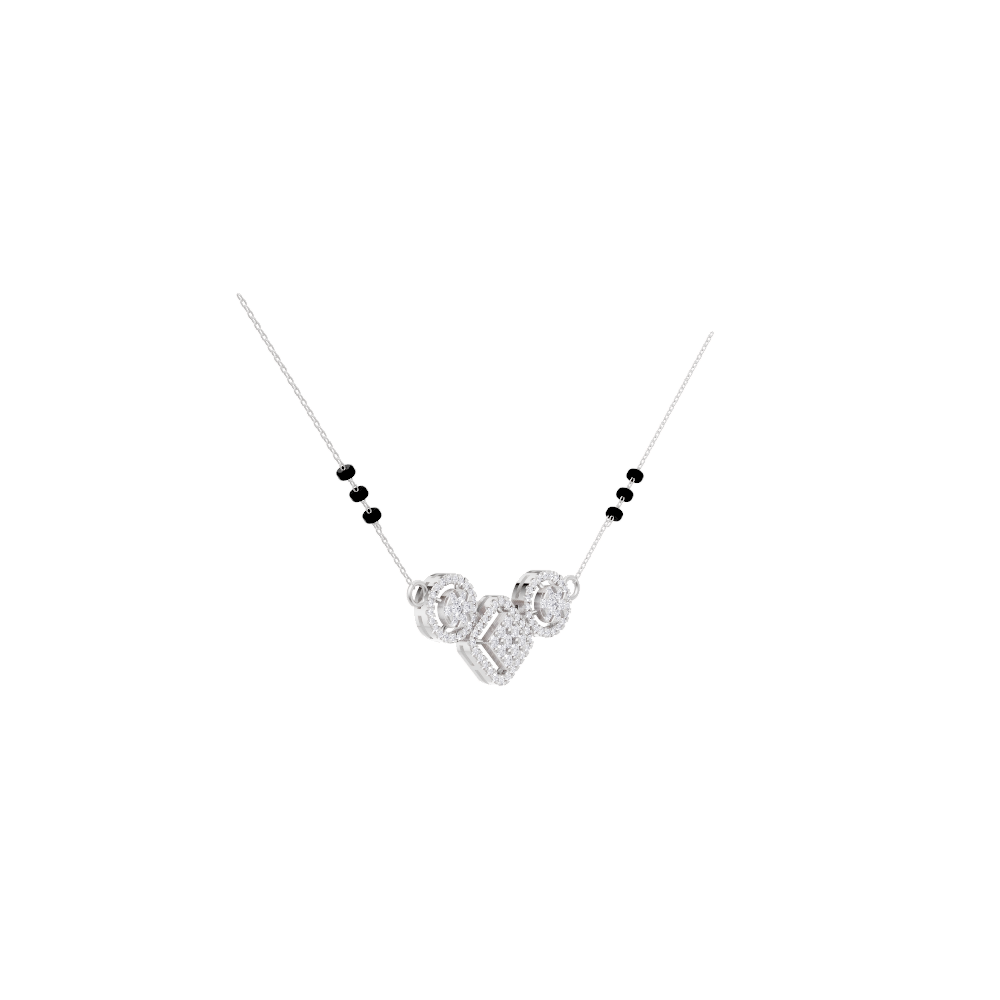 Aarinya Rhombus & Double-Halo Mangalsutra