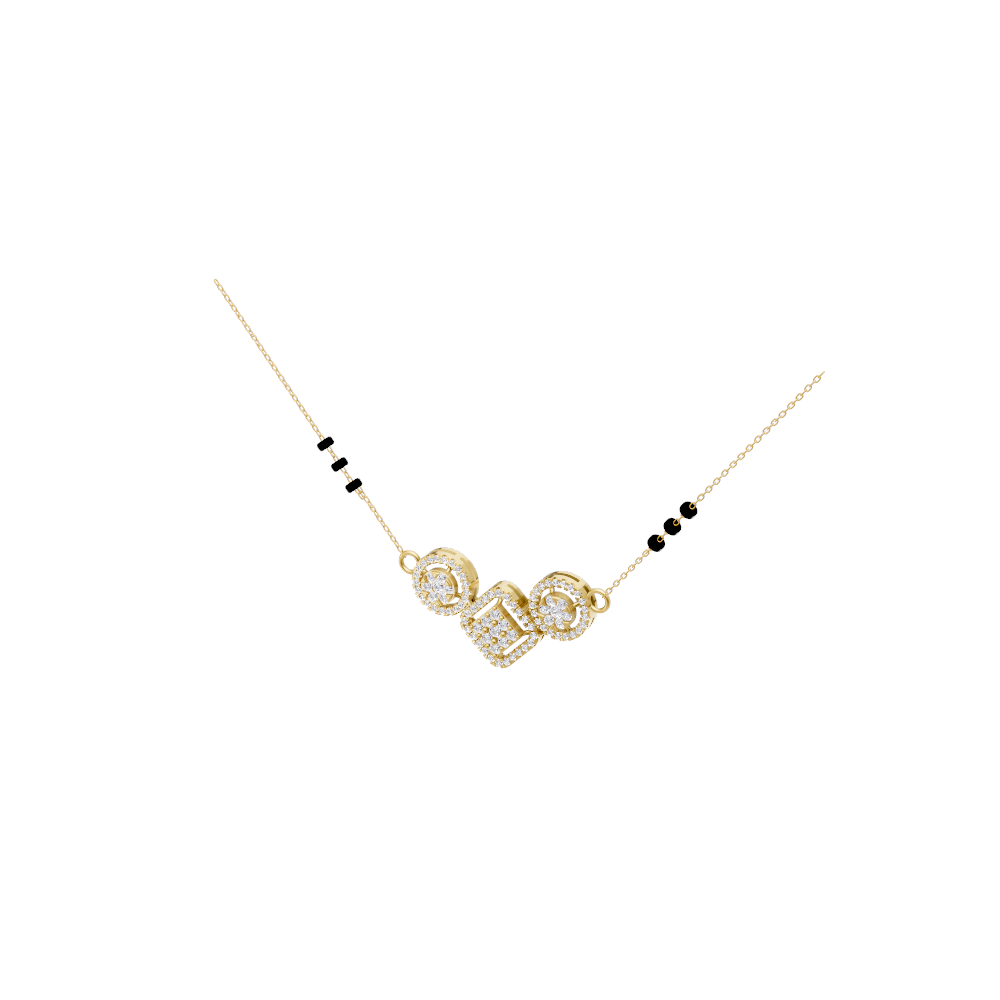 Aarinya Rhombus & Double-Halo Mangalsutra