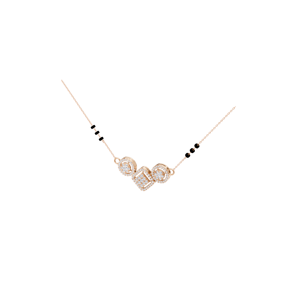 Aarinya Rhombus & Double-Halo Mangalsutra
