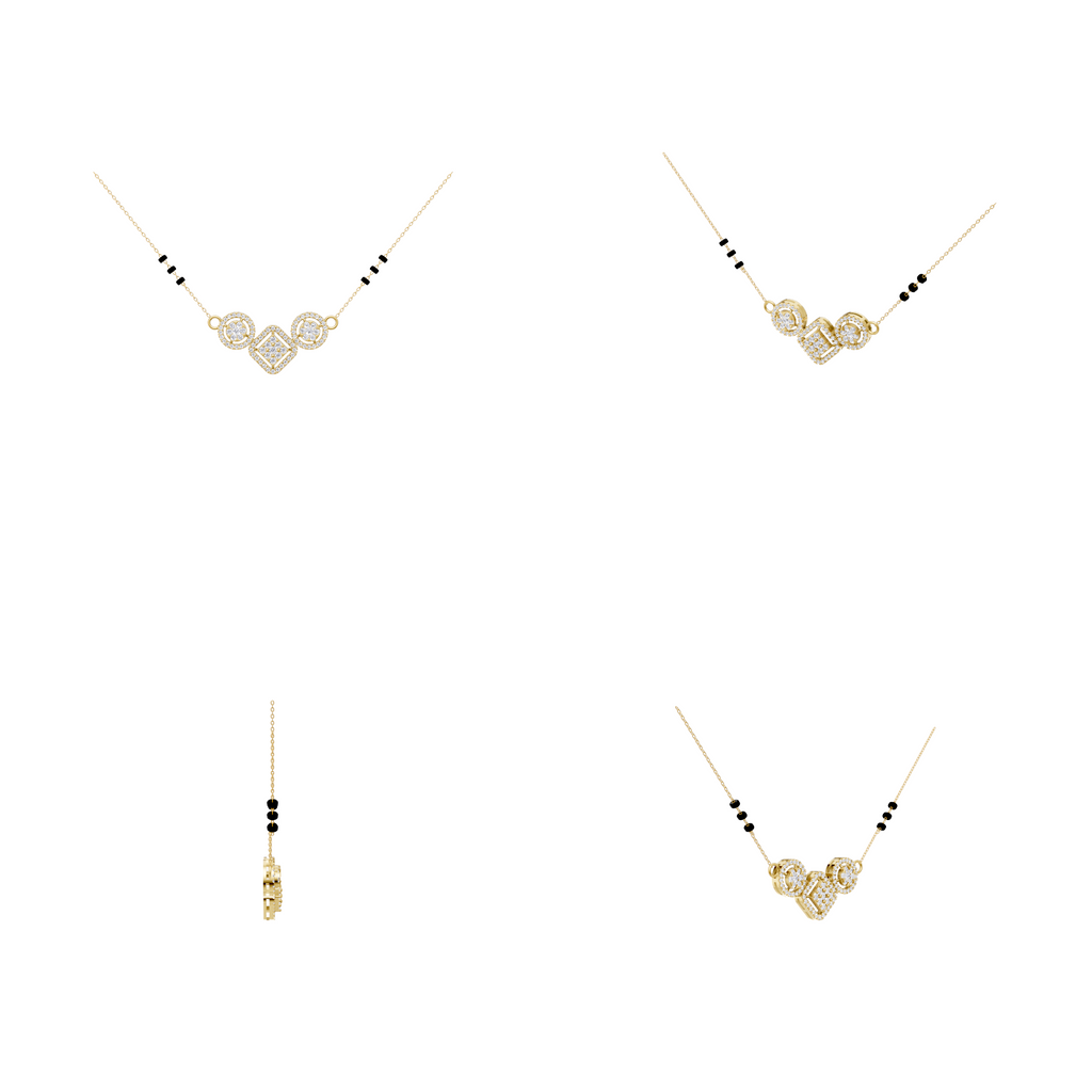 Aarinya Rhombus & Double-Halo Mangalsutra
