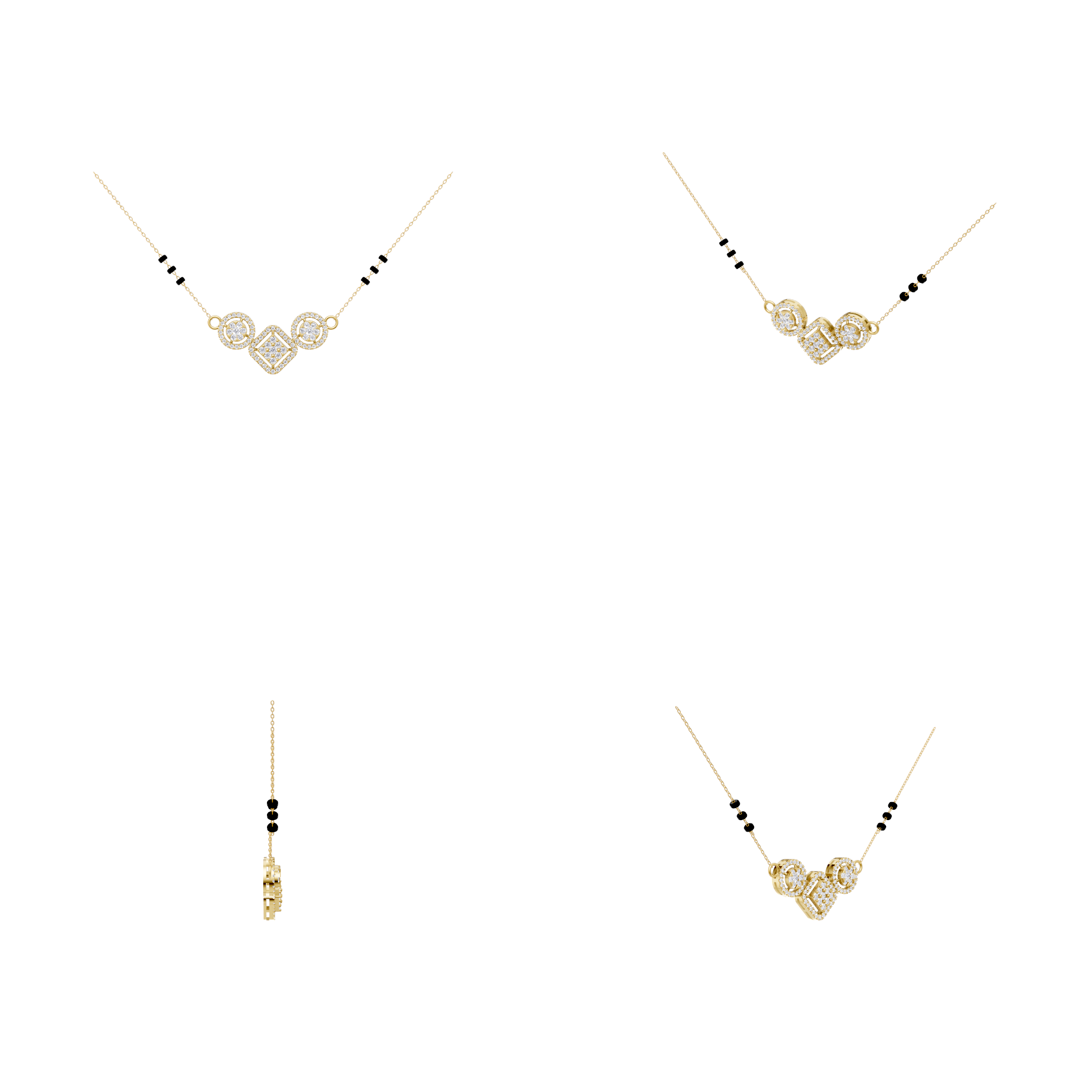 Aarinya Rhombus & Double-Halo Mangalsutra