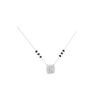 Aarinya Emerald-Cut Silhouette Halo Diamond Pendant