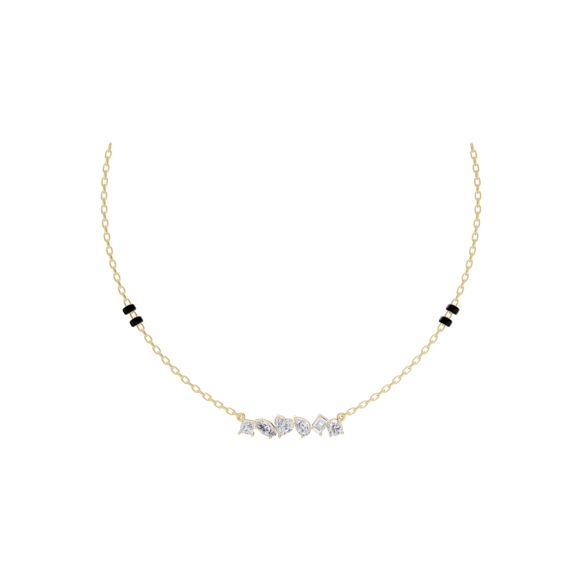 Aarinya Multi-Cut Diamond Arc Pendant