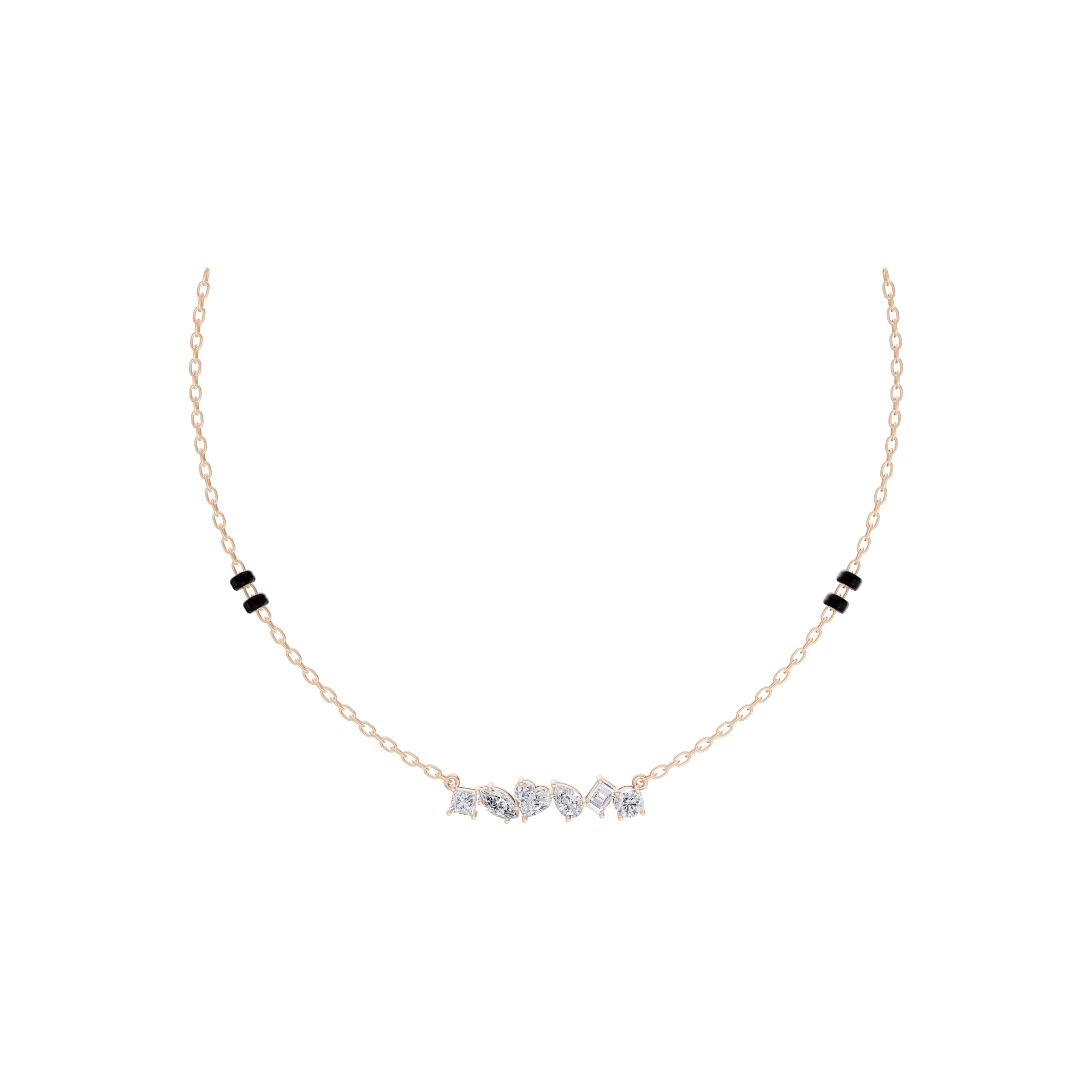 Aarinya Multi-Cut Diamond Arc Pendant