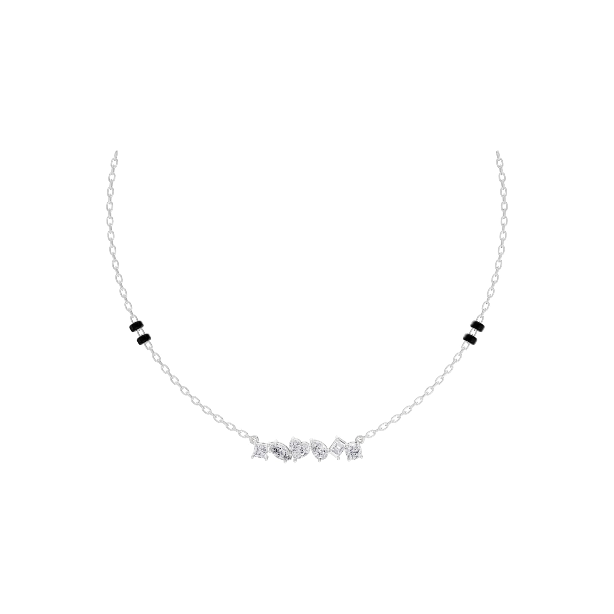 Aarinya Multi-Cut Diamond Arc Pendant