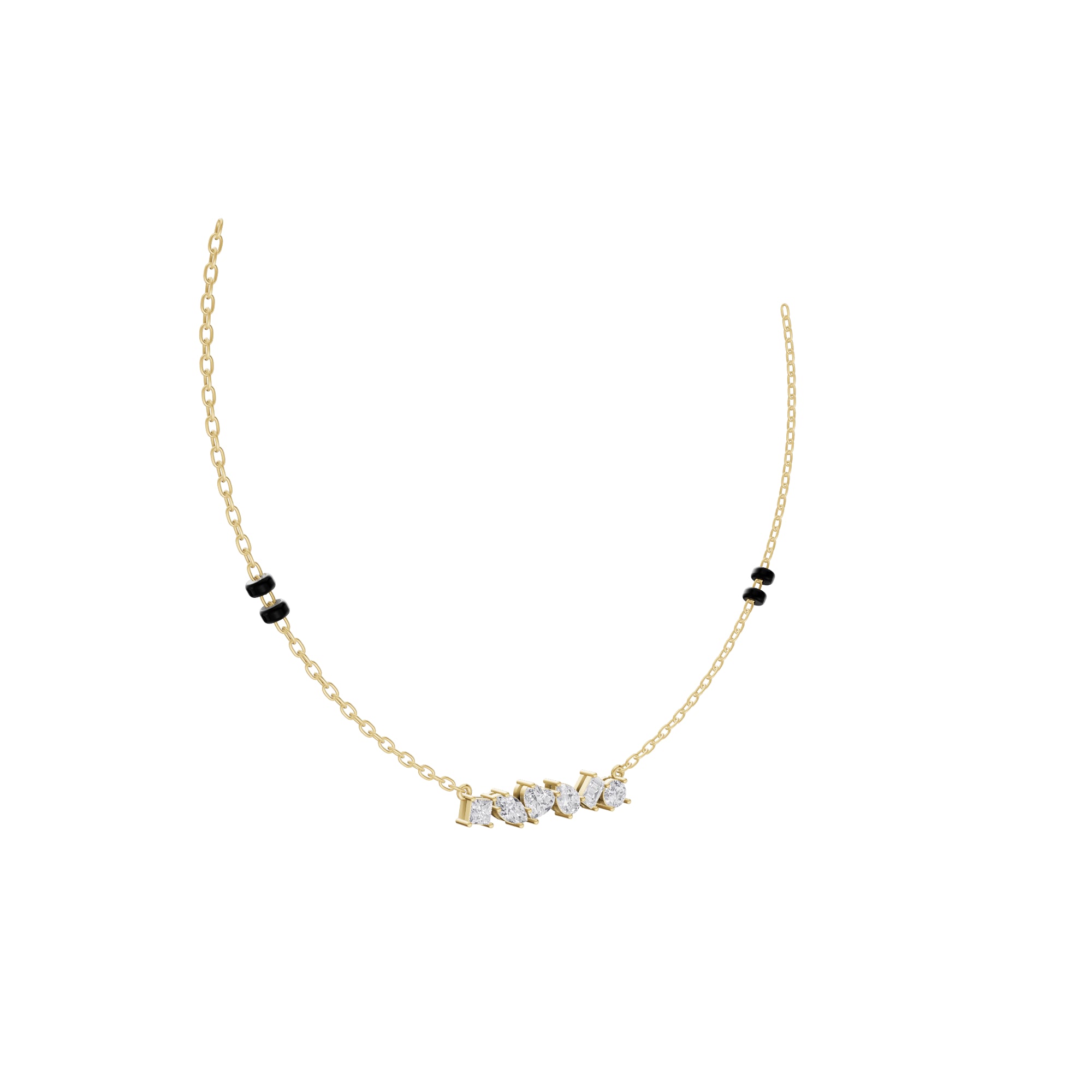 Aarinya Multi-Cut Diamond Arc Pendant