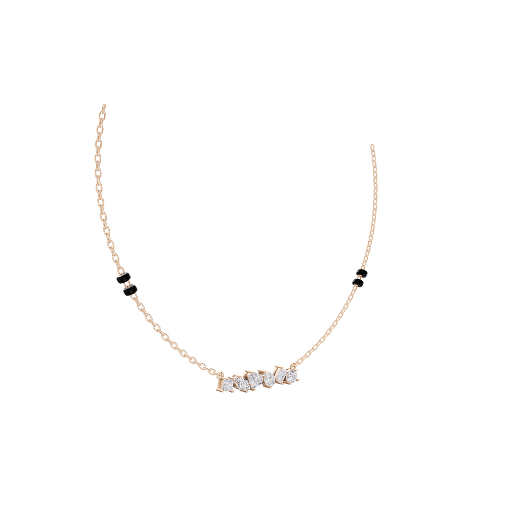 Aarinya Multi-Cut Diamond Arc Pendant