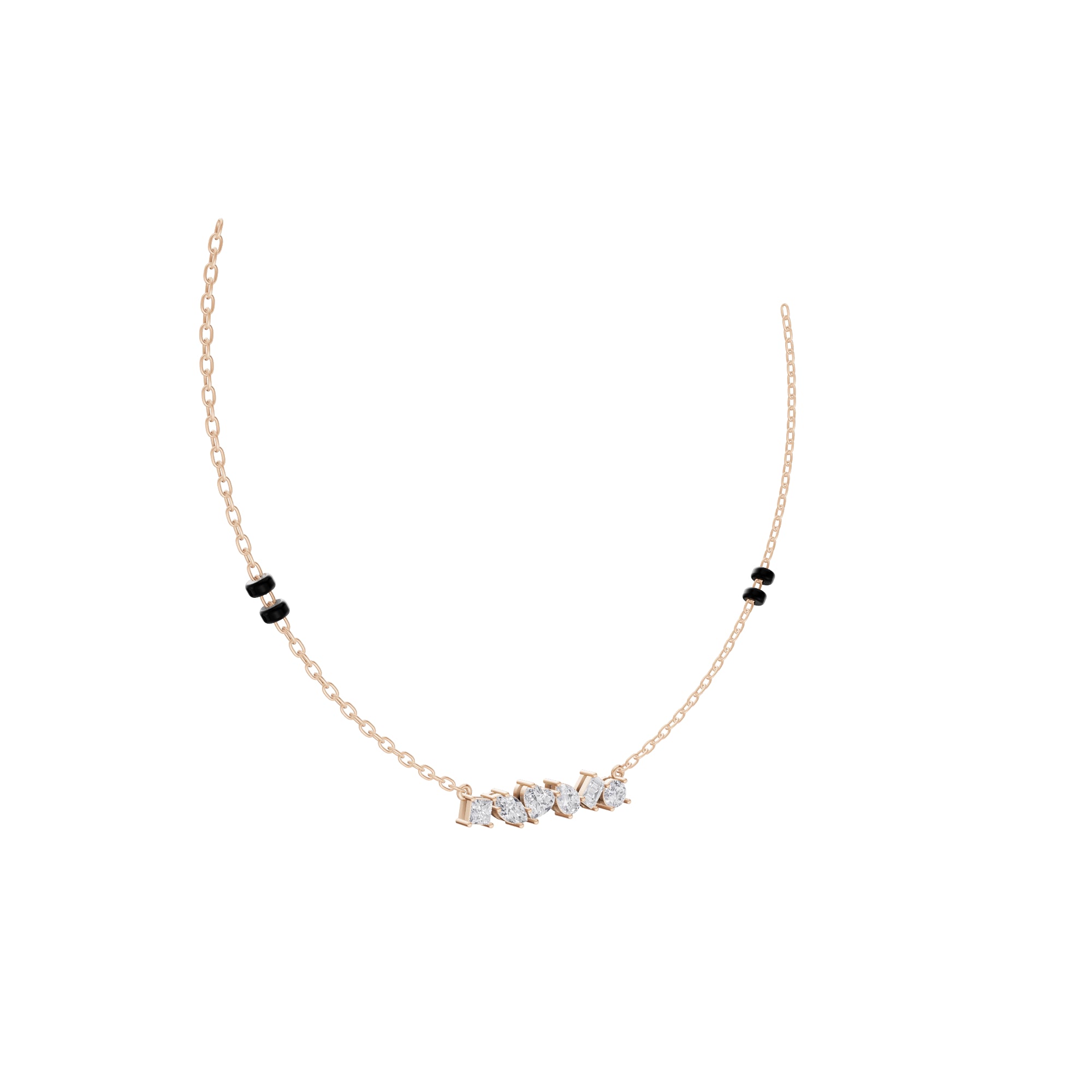 Aarinya Multi-Cut Diamond Arc Pendant