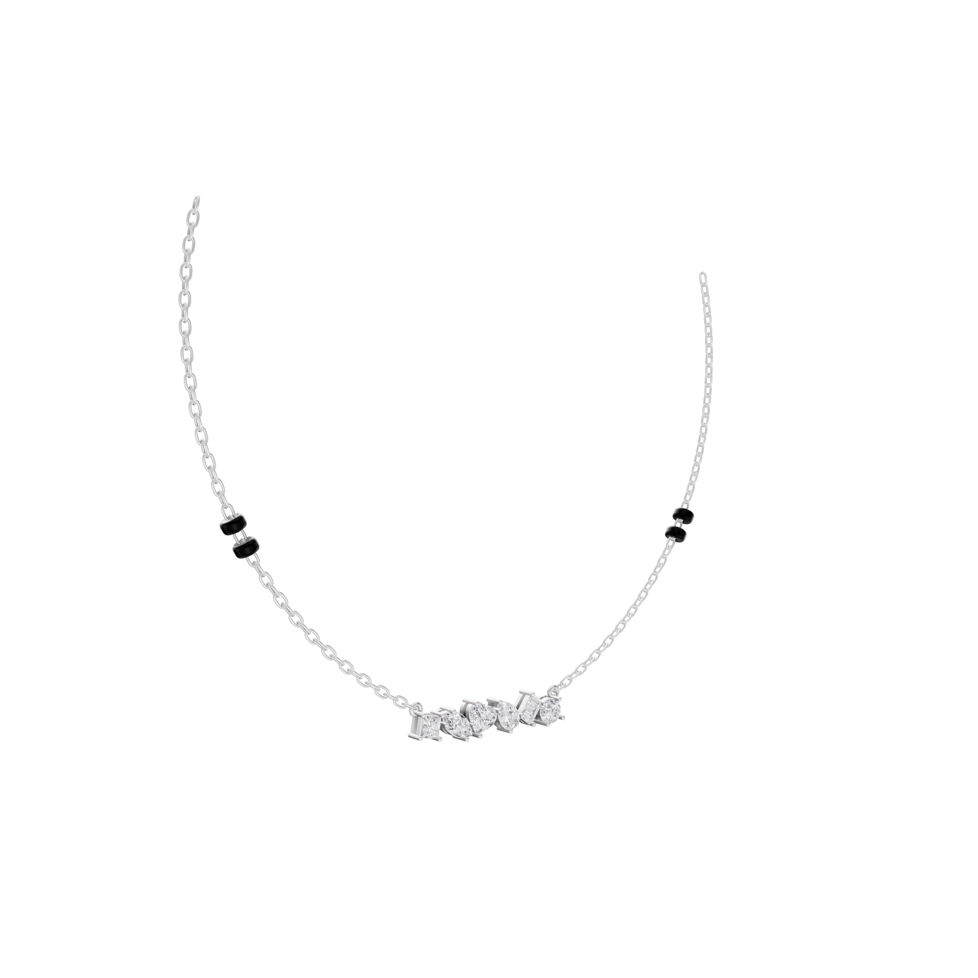 Aarinya Multi-Cut Diamond Arc Pendant