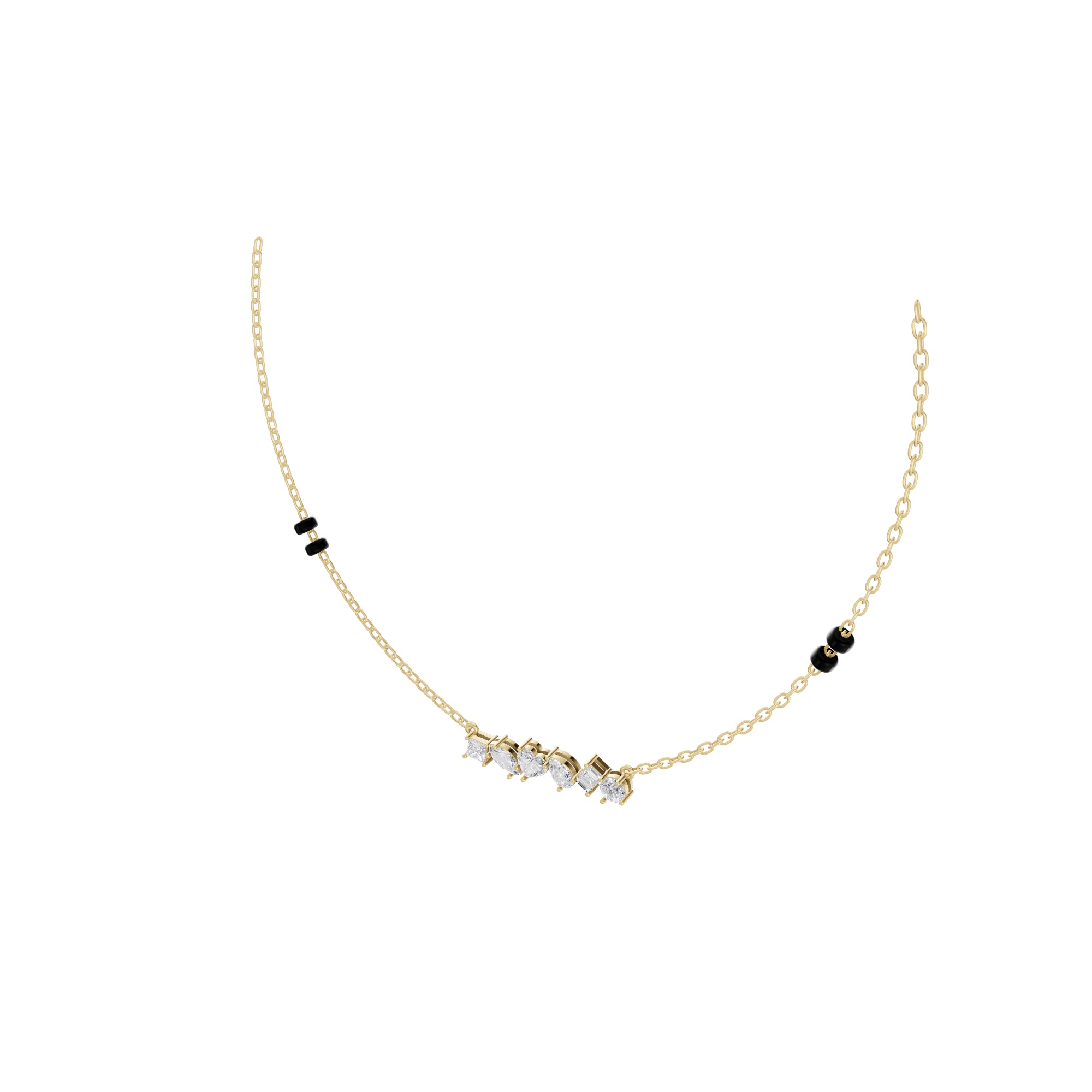 Aarinya Multi-Cut Diamond Arc Pendant