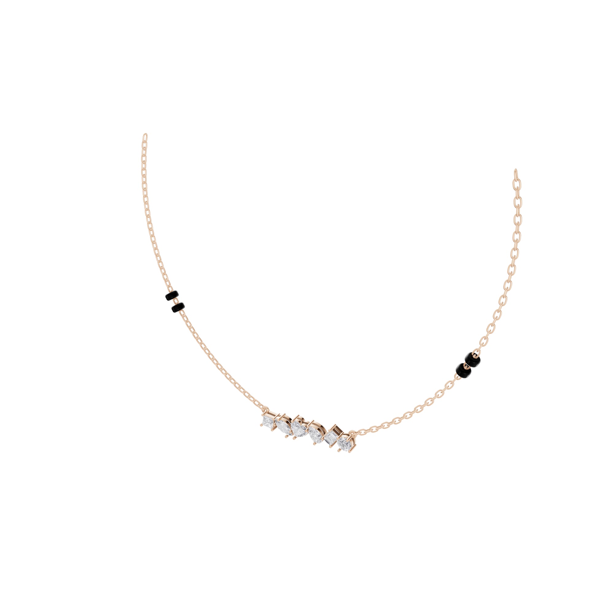 Aarinya Multi-Cut Diamond Arc Pendant