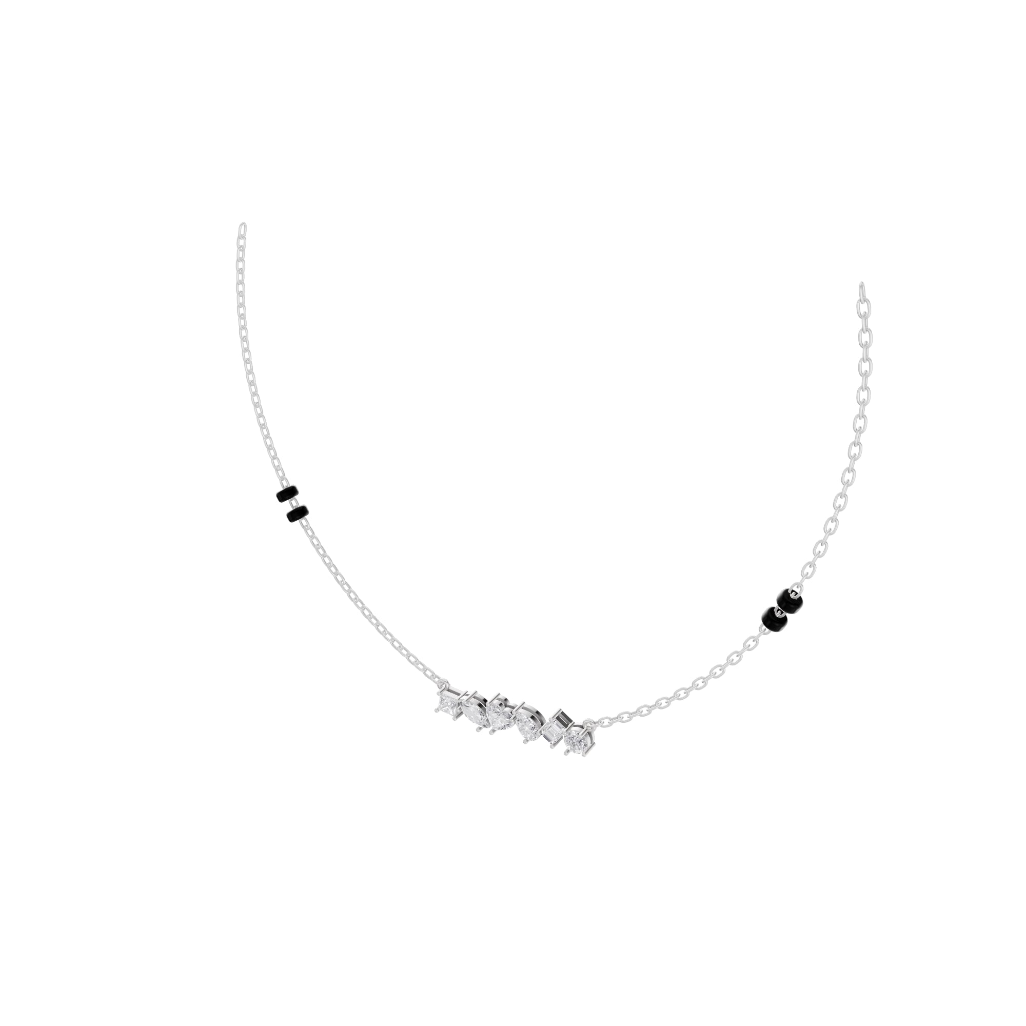Aarinya Multi-Cut Diamond Arc Pendant