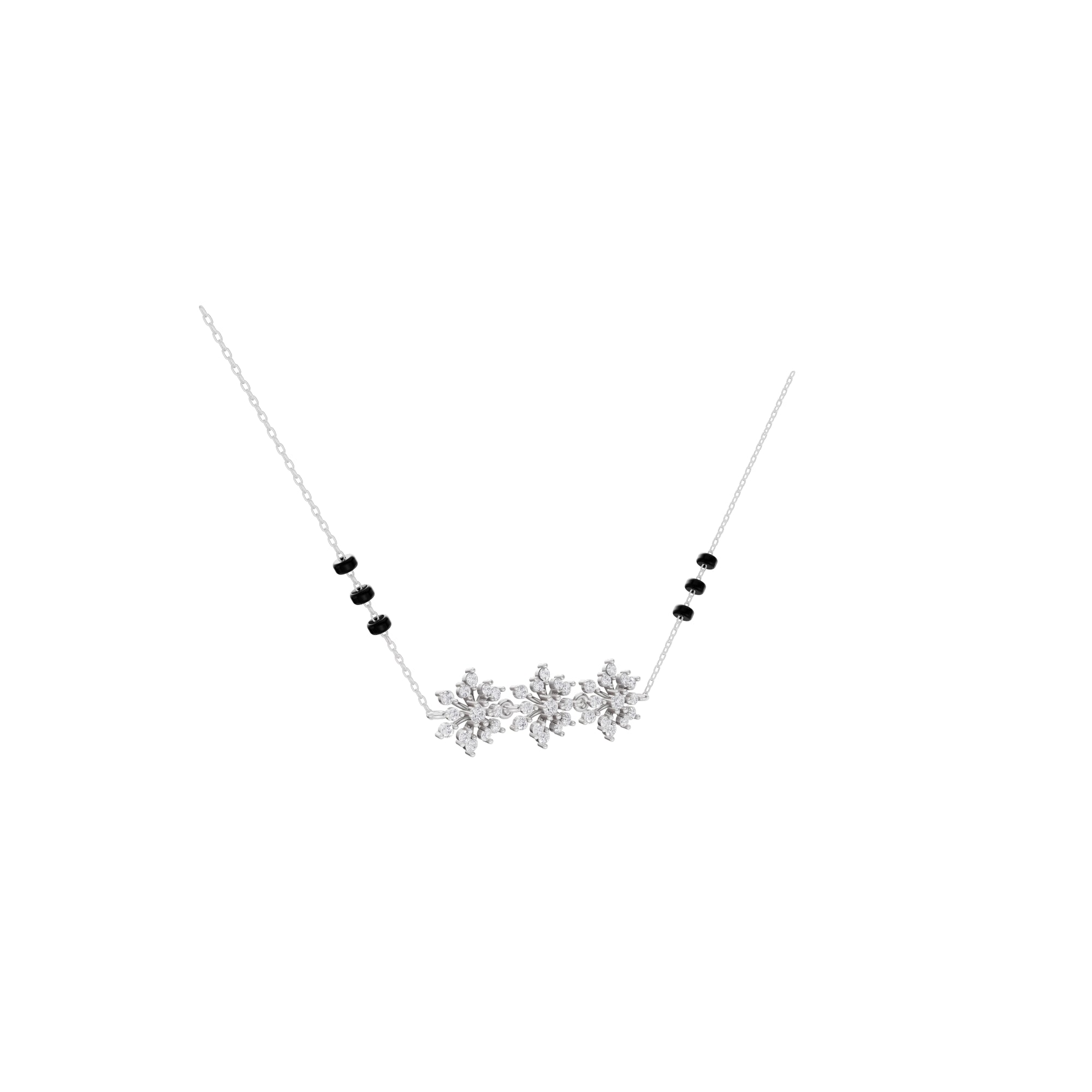 Aarinya Tri-Rosette Bloom Diamond Cluster Pendant