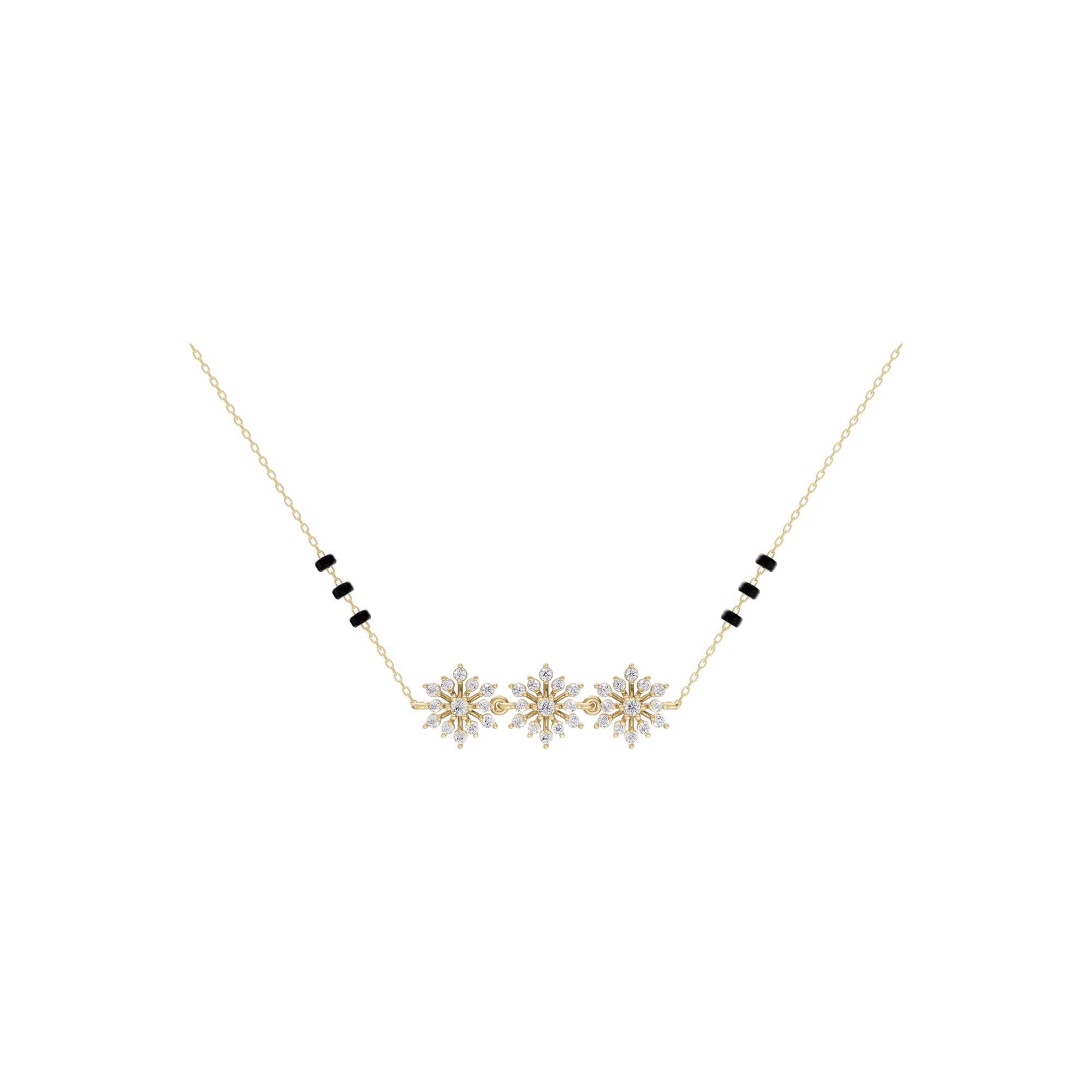 Aarinya Tri-Rosette Bloom Diamond Cluster Pendant
