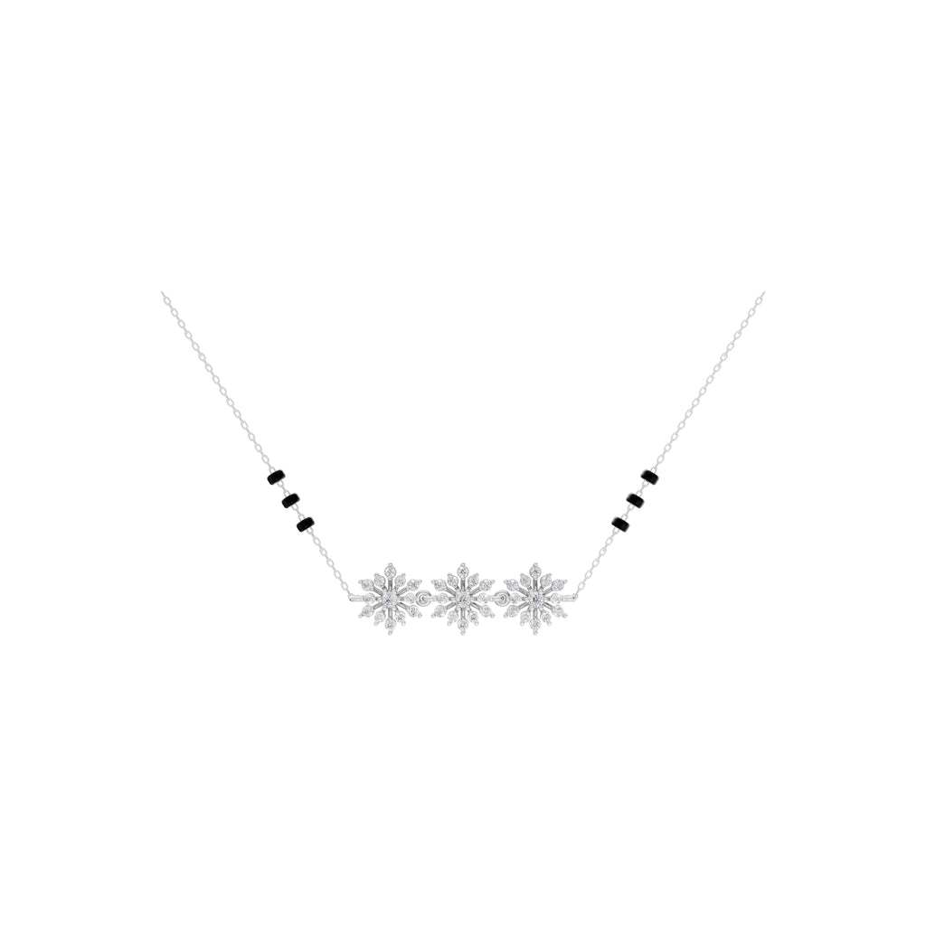 Aarinya Tri-Rosette Bloom Diamond Cluster Pendant