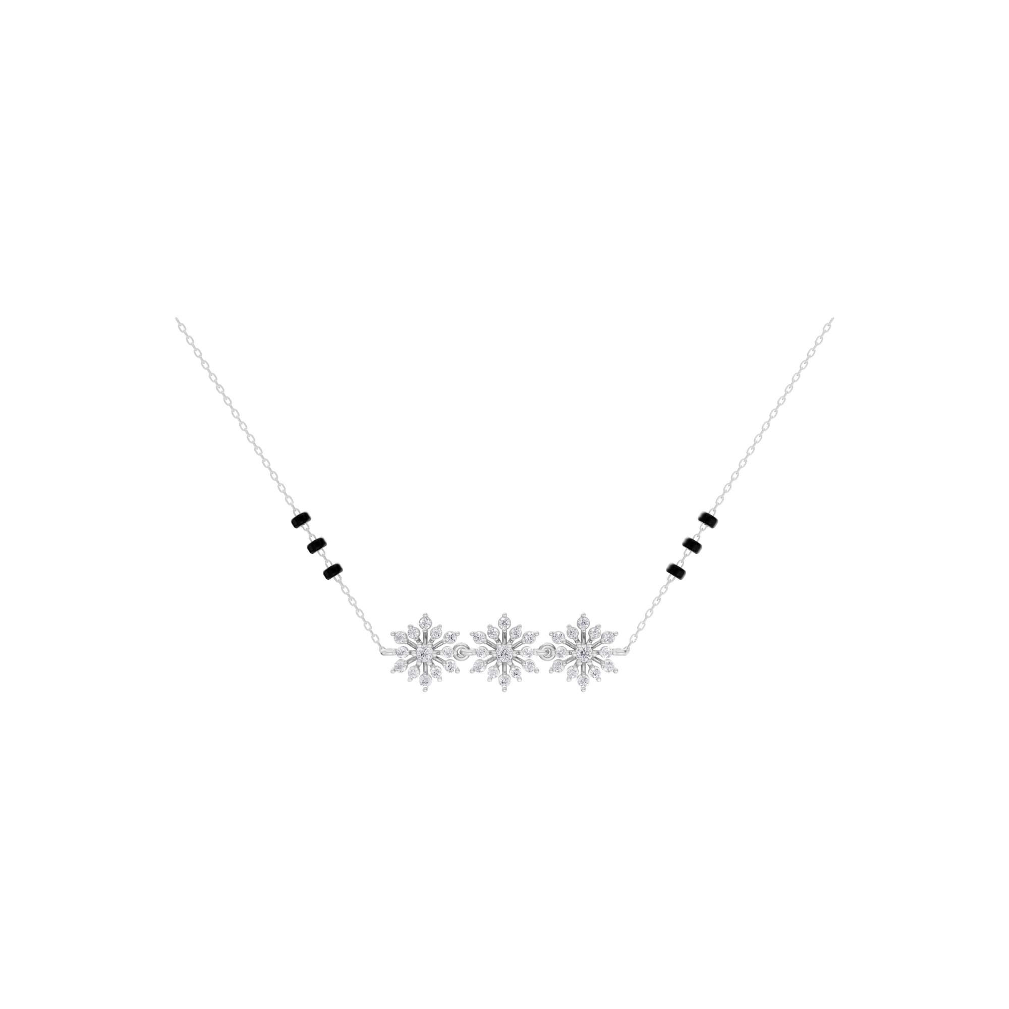 Aarinya Tri-Rosette Bloom Diamond Cluster Pendant