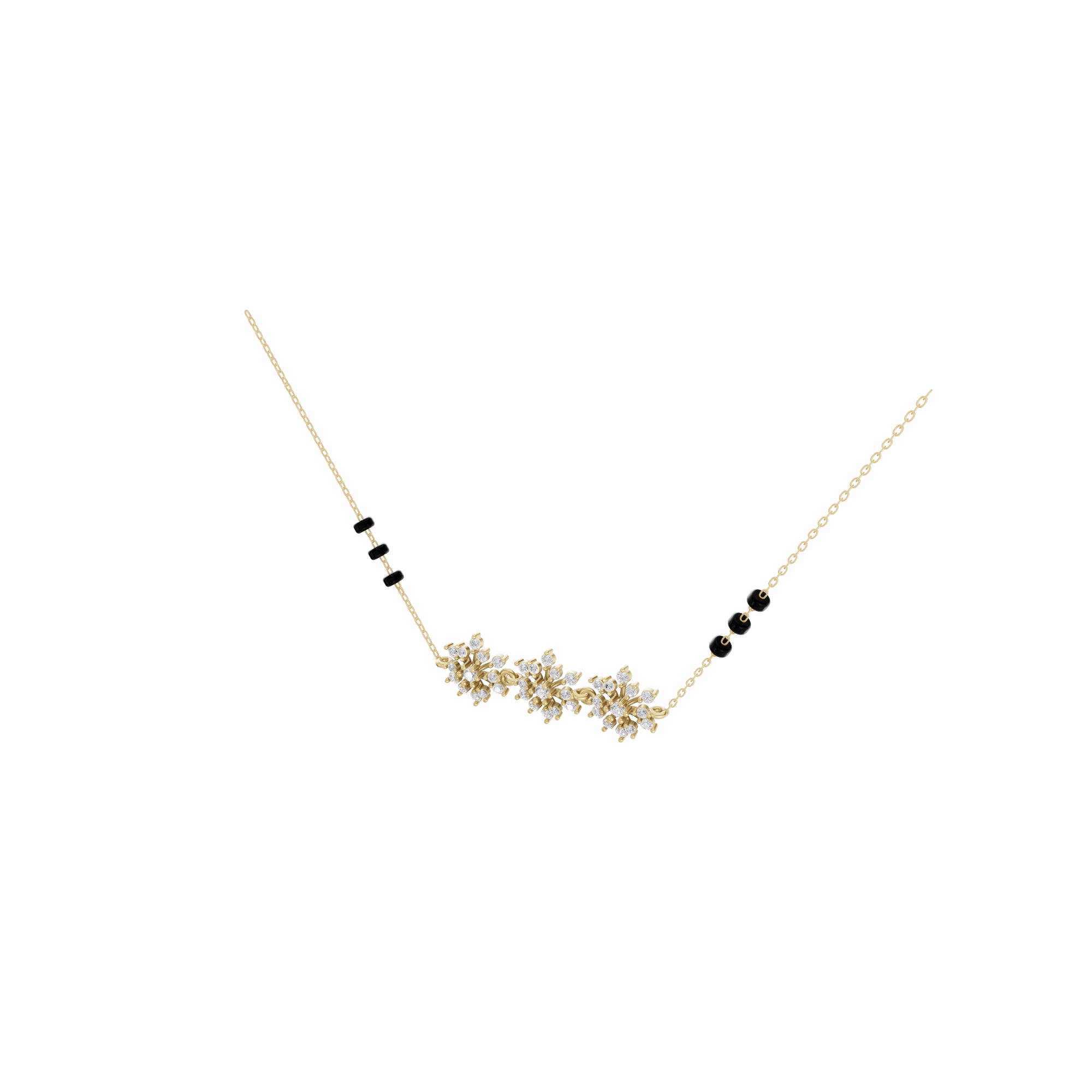 Aarinya Tri-Rosette Bloom Diamond Cluster Pendant