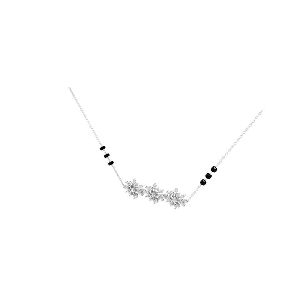 Aarinya Tri-Rosette Bloom Diamond Cluster Pendant