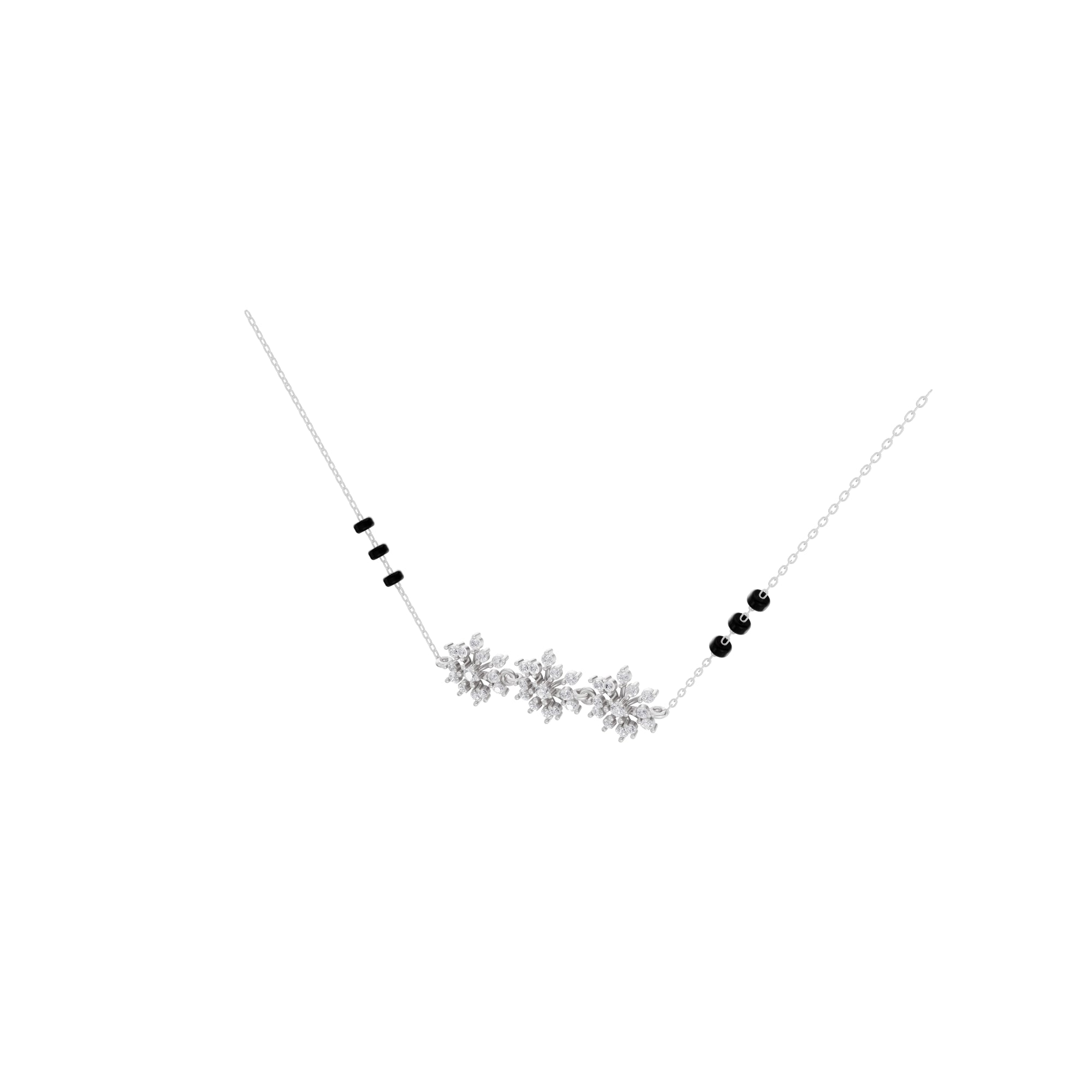 Aarinya Tri-Rosette Bloom Diamond Cluster Pendant