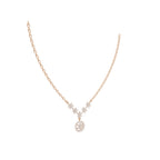 Aarinya The Sovereign Floral Chevron Cluster Diamond Pendant Necklace