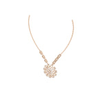 Aarinya Lumina Sunburst Floral Diamond Pendant Necklace