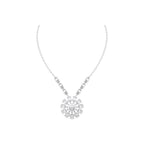 Aarinya Lumina Sunburst Floral Diamond Pendant Necklace