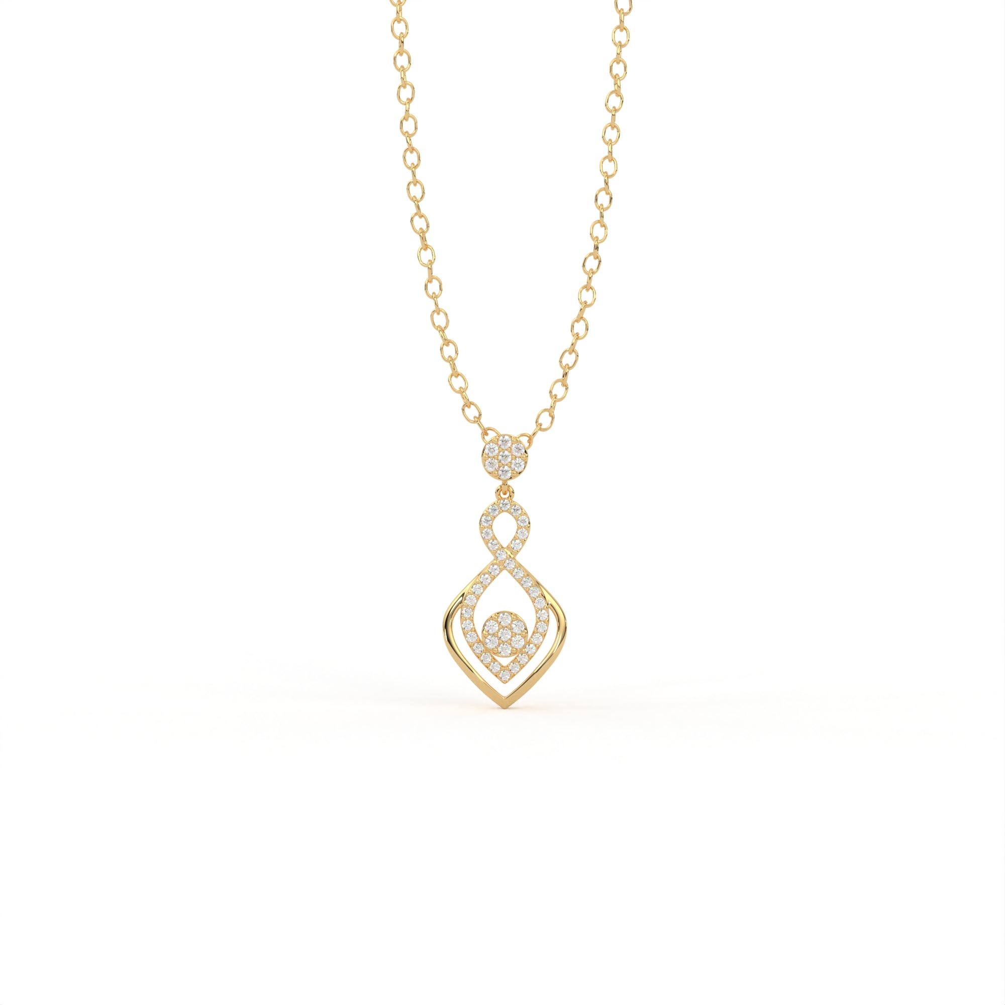Aarinya Infinity Lab-Grown Diamond Droplet Pendant, The Vantage Silhouette Interlocking Ribbon Pendant
