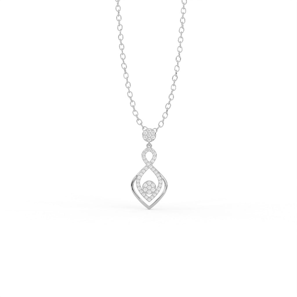 Aarinya Infinity Lab-Grown Diamond Droplet Pendant, The Vantage Silhouette Interlocking Ribbon Pendant