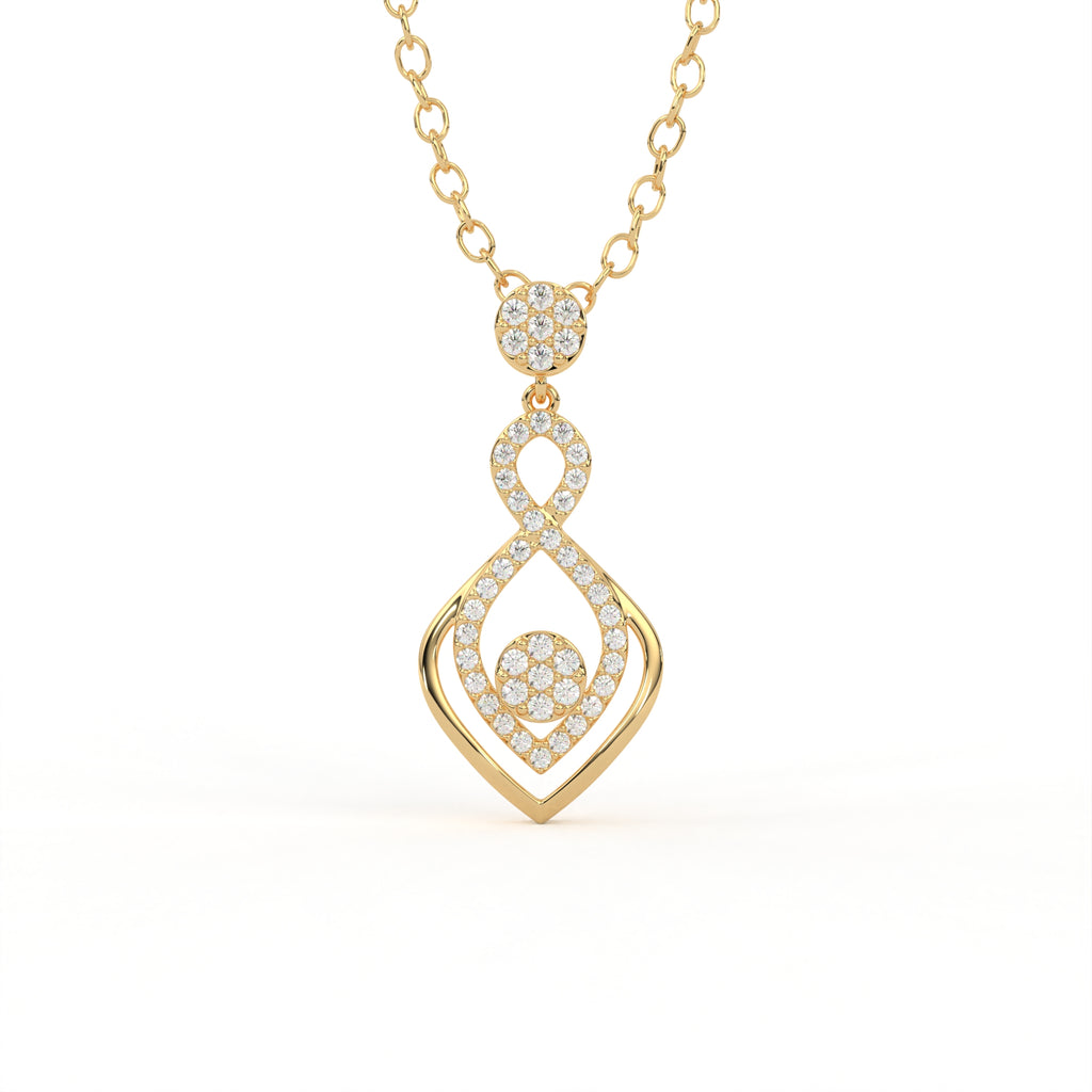 Aarinya Infinity Lab-Grown Diamond Droplet Pendant, The Vantage Silhouette Interlocking Ribbon Pendant