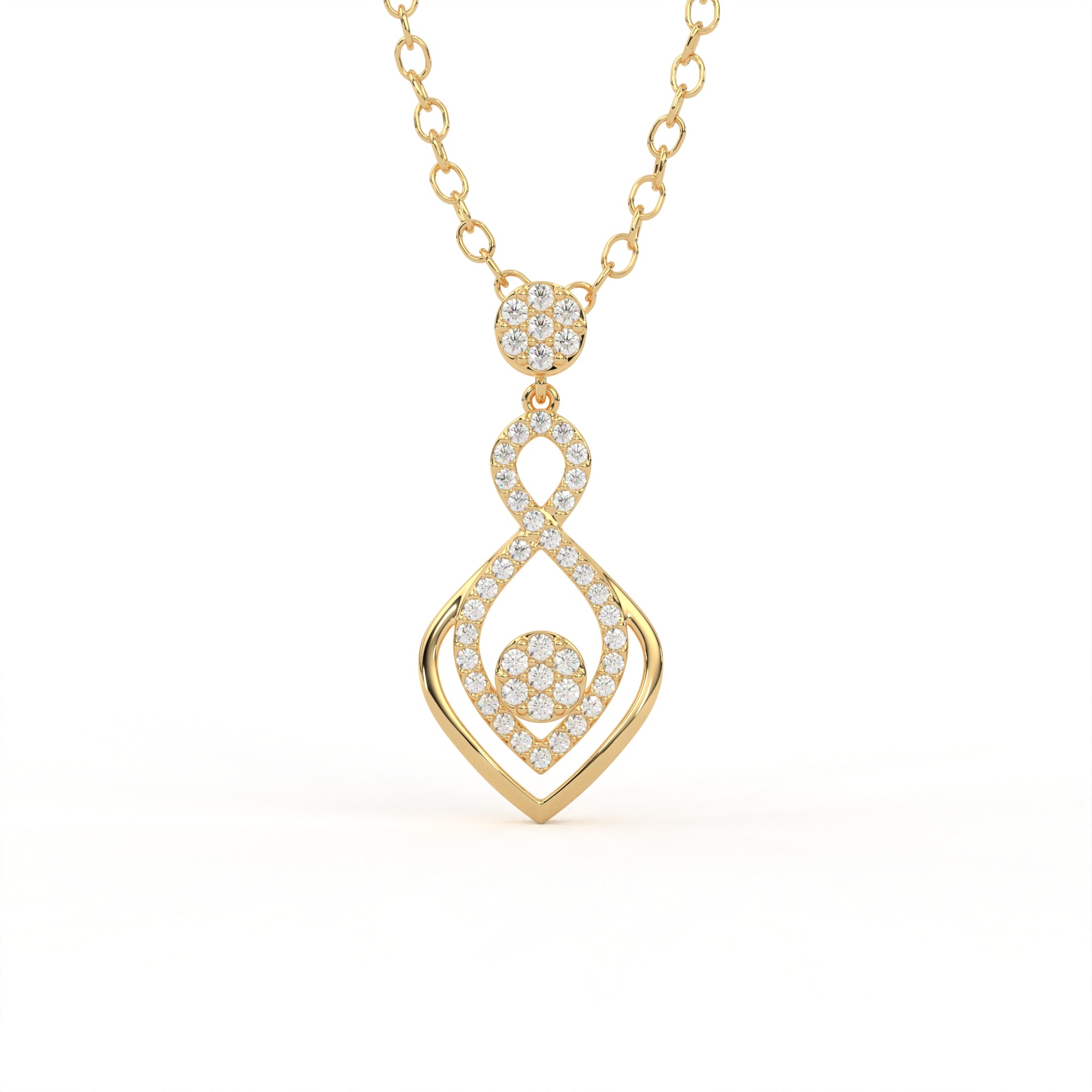 Aarinya Infinity Lab-Grown Diamond Droplet Pendant, The Vantage Silhouette Interlocking Ribbon Pendant