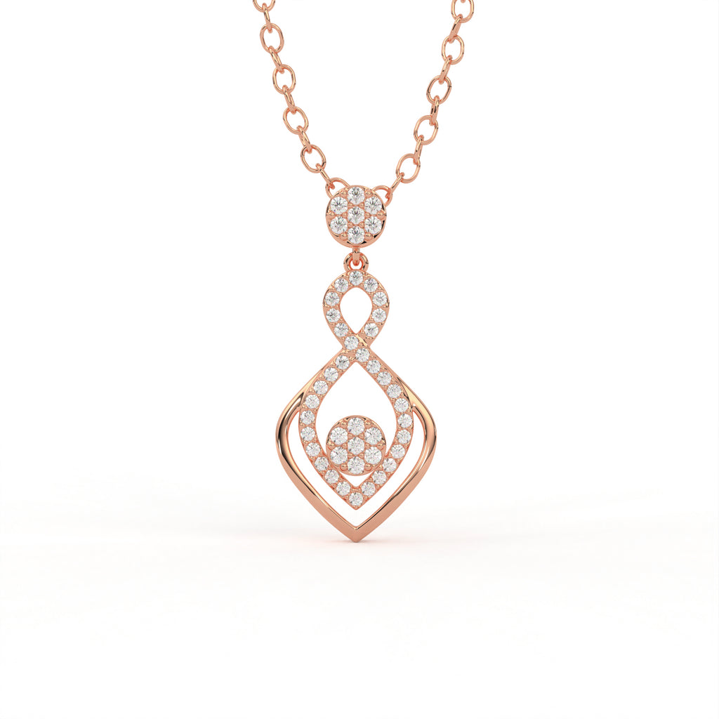 Aarinya Infinity Lab-Grown Diamond Droplet Pendant, The Vantage Silhouette Interlocking Ribbon Pendant