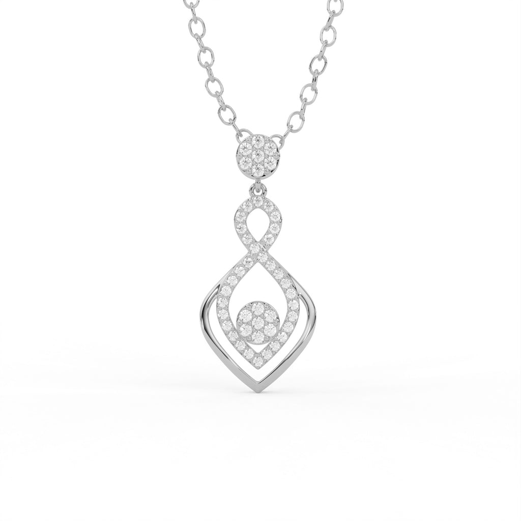 Aarinya Infinity Lab-Grown Diamond Droplet Pendant, The Vantage Silhouette Interlocking Ribbon Pendant