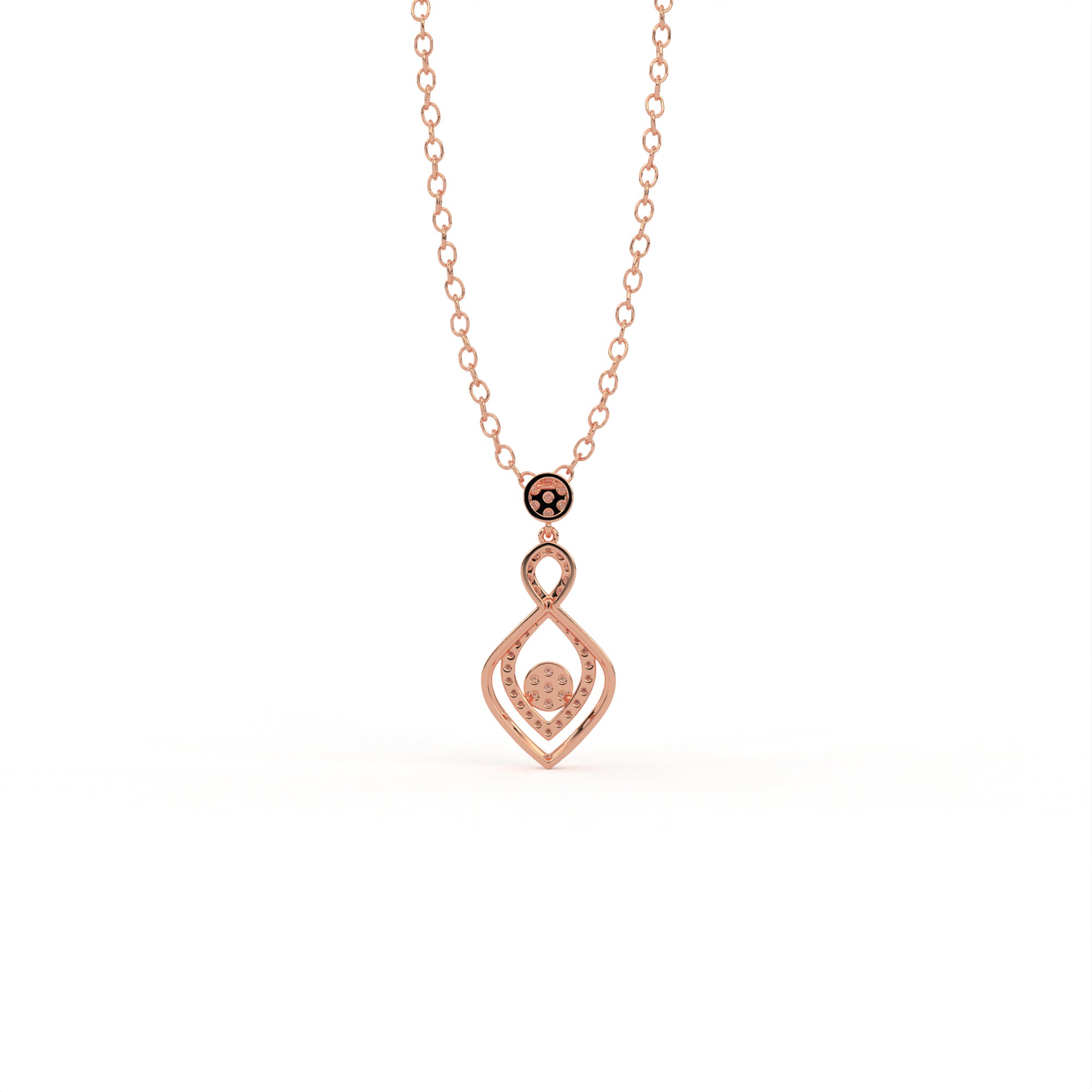 Aarinya Infinity Lab-Grown Diamond Droplet Pendant, The Vantage Silhouette Interlocking Ribbon Pendant