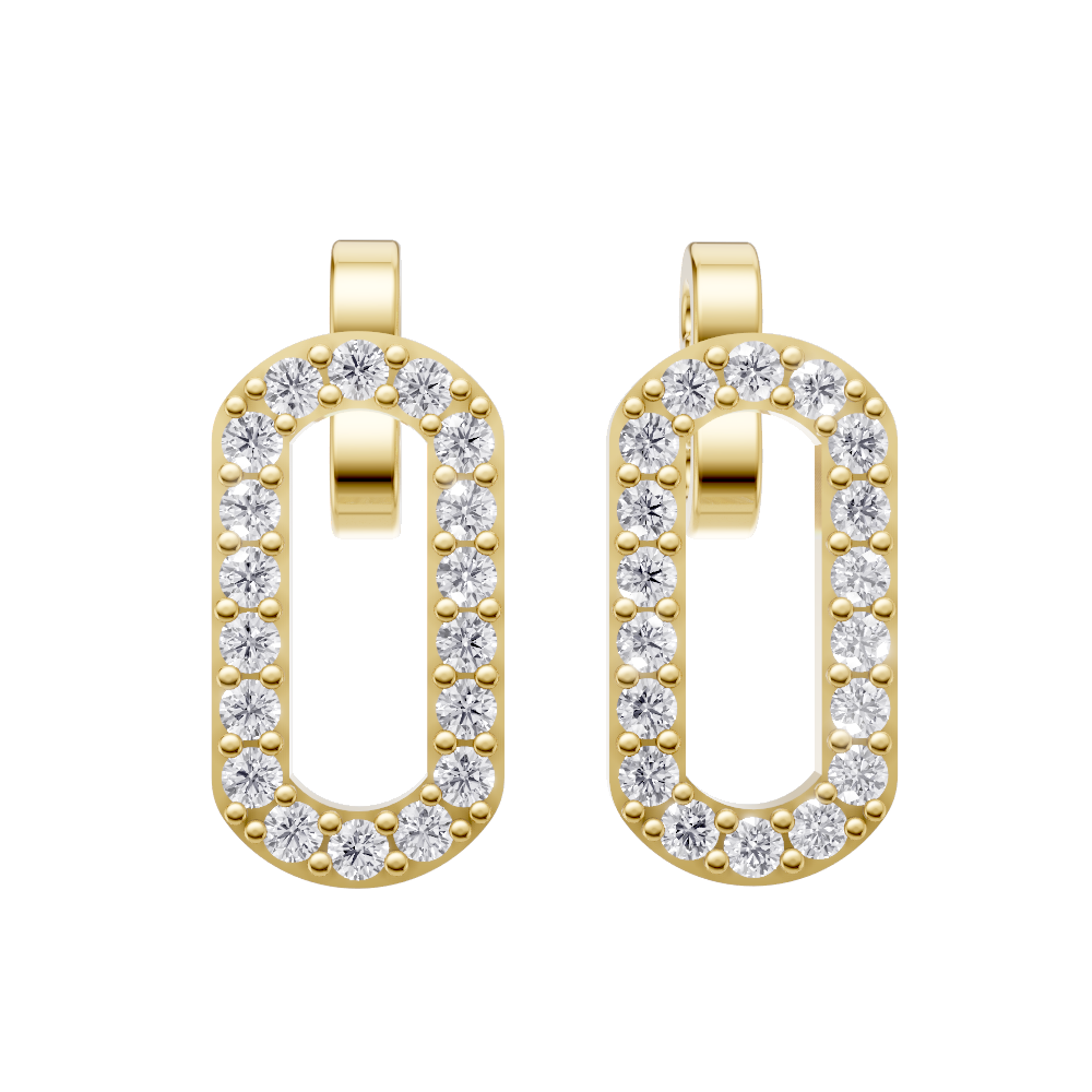 Aarinya Geometric Diamond Link Pendant Set, The Lumina Oval Paperclip Diamond Pendant Set