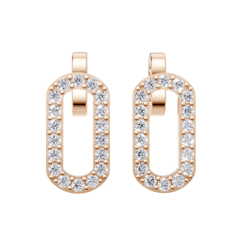 Aarinya Geometric Diamond Link Pendant Set, The Lumina Oval Paperclip Diamond Pendant Set