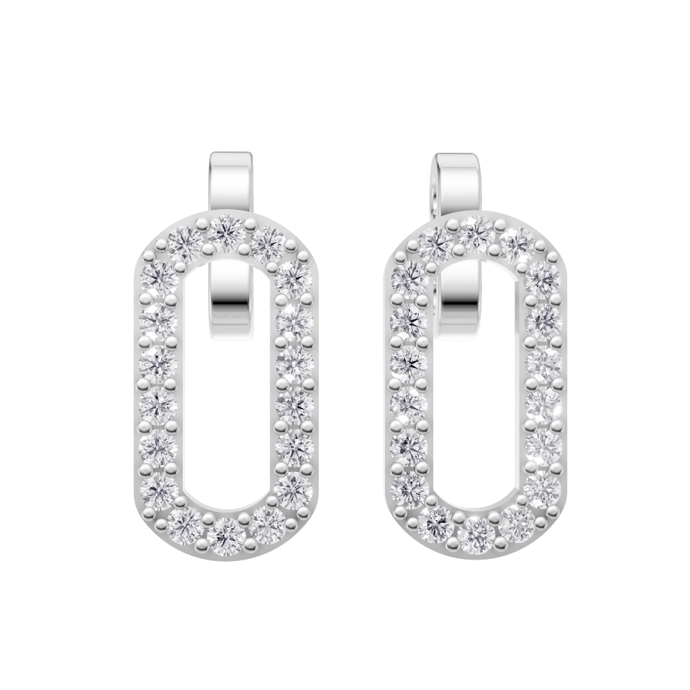 Aarinya Geometric Diamond Link Pendant Set, The Lumina Oval Paperclip Diamond Pendant Set