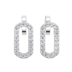 Aarinya Geometric Diamond Link Pendant Set, The Lumina Oval Paperclip Diamond Pendant Set