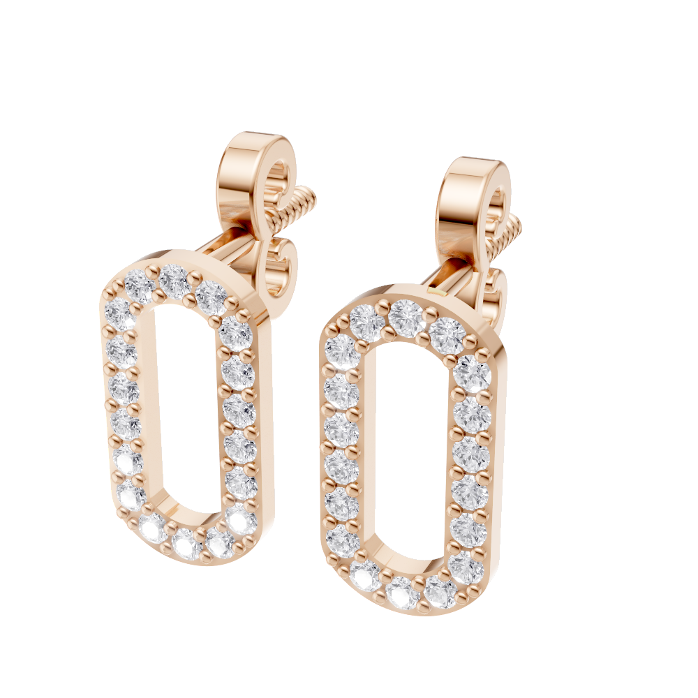 Aarinya Geometric Diamond Link Pendant Set, The Lumina Oval Paperclip Diamond Pendant Set