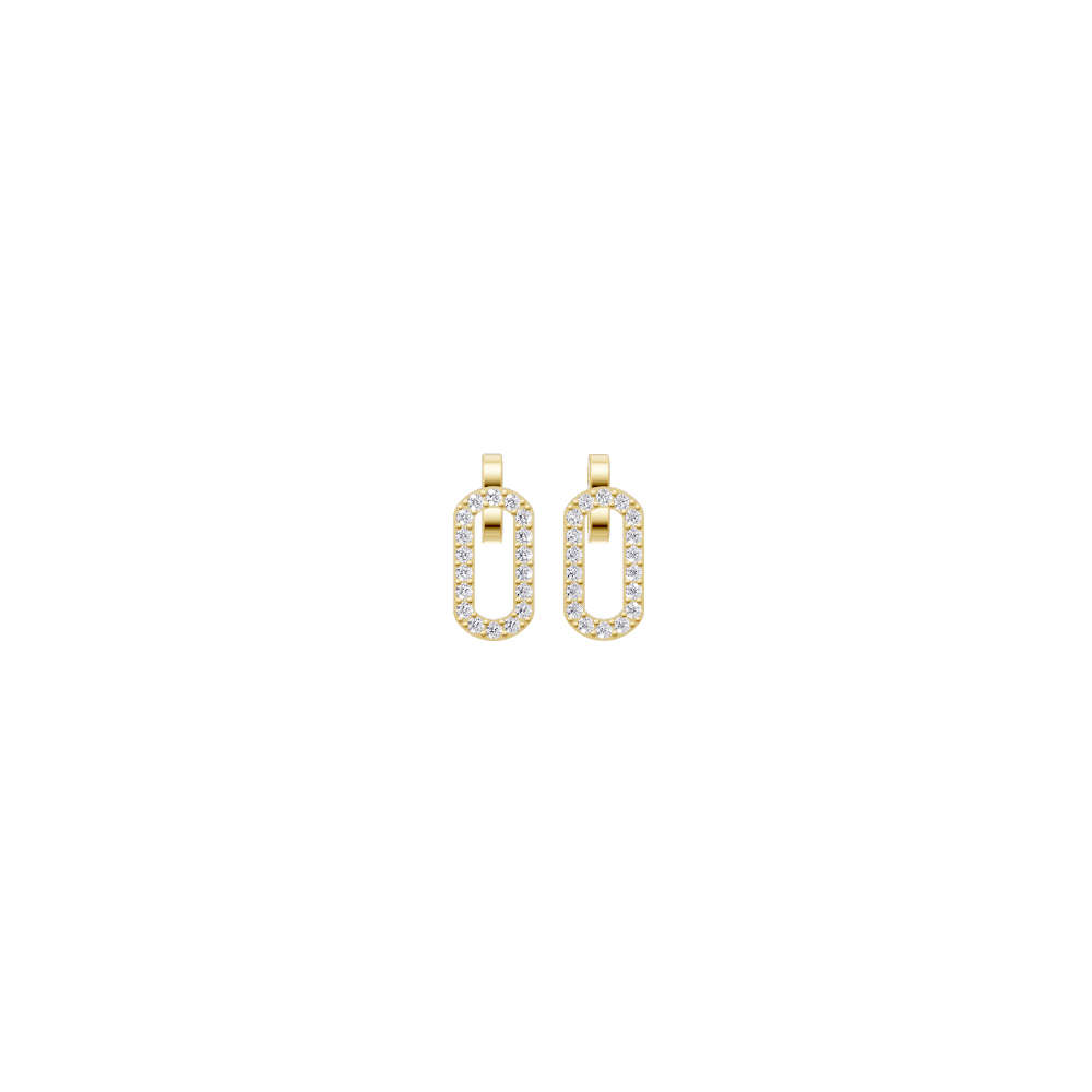 Aarinya Geometric Diamond Link Pendant Set, The Lumina Oval Paperclip Diamond Pendant Set