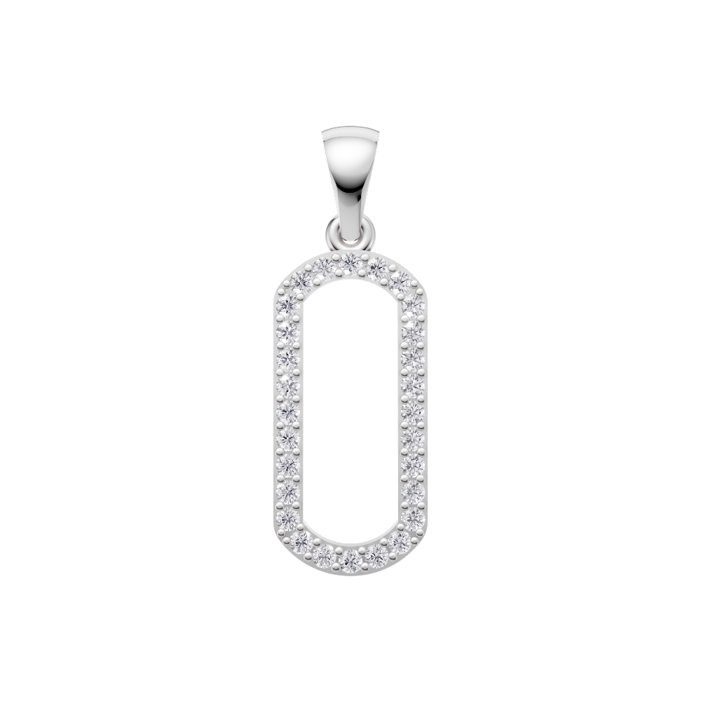 Aarinya Geometric Diamond Link Pendant Set, The Lumina Oval Paperclip Diamond Pendant Set