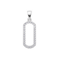 Aarinya Geometric Diamond Link Pendant Set, The Lumina Oval Paperclip Diamond Pendant Set