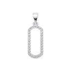 Aarinya Geometric Diamond Link Pendant Set, The Lumina Oval Paperclip Diamond Pendant Set