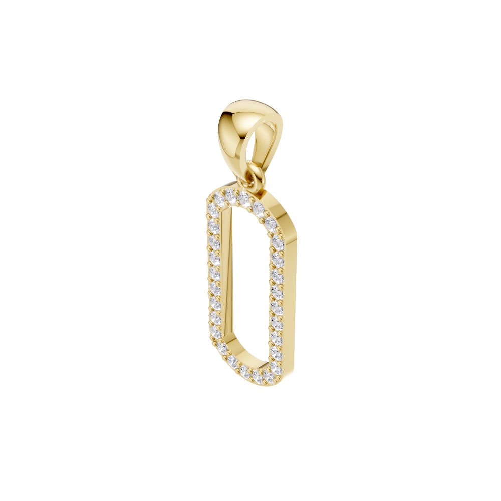 Aarinya Geometric Diamond Link Pendant Set, The Lumina Oval Paperclip Diamond Pendant Set