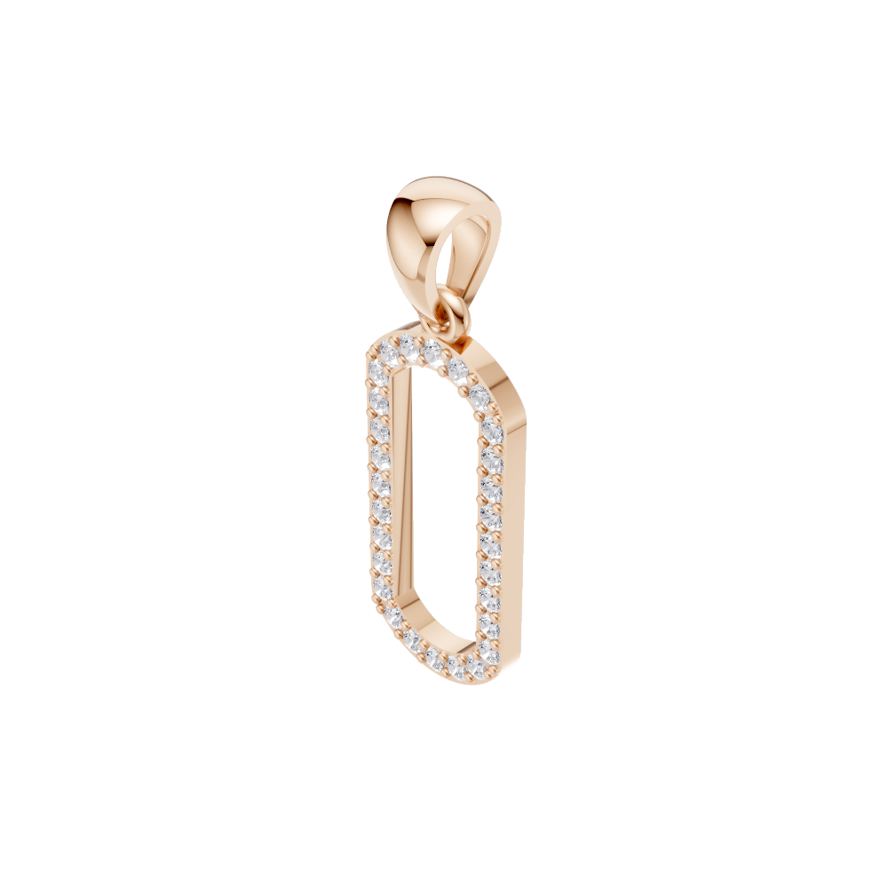 Aarinya Geometric Diamond Link Pendant Set, The Lumina Oval Paperclip Diamond Pendant Set