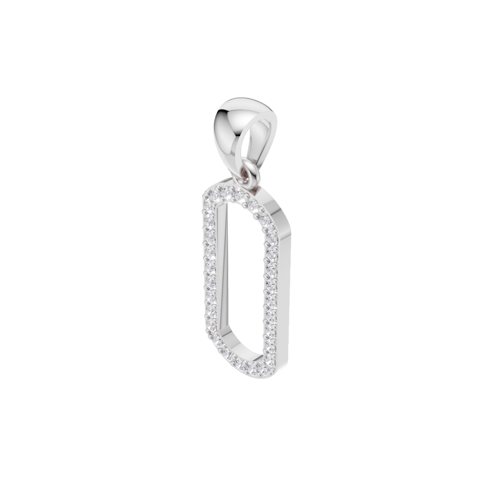 Aarinya Geometric Diamond Link Pendant Set, The Lumina Oval Paperclip Diamond Pendant Set