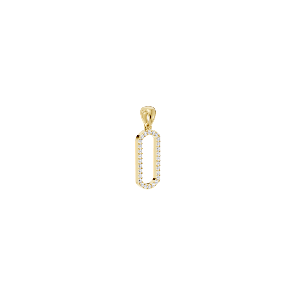 Aarinya Geometric Diamond Link Pendant Set, The Lumina Oval Paperclip Diamond Pendant Set