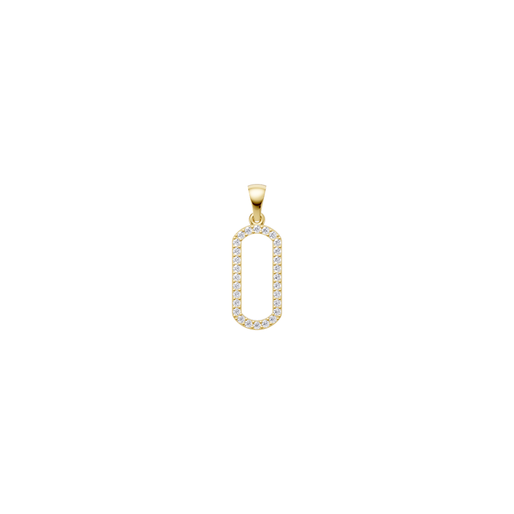 Aarinya Geometric Diamond Link Pendant Set, The Lumina Oval Paperclip Diamond Pendant Set
