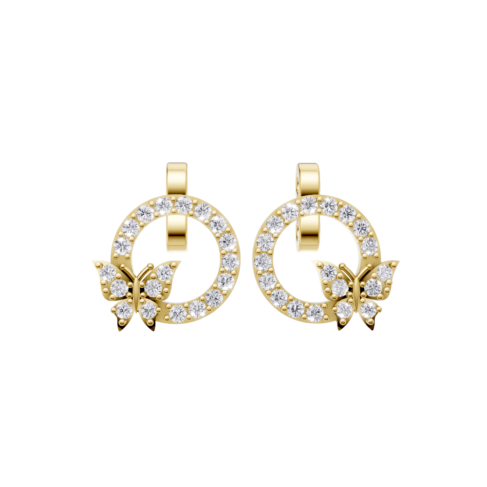 Aarinya Enchanted Butterfly Circle Diamond Pendant Set, The Papillon Circle Diamond Lab Grown Set