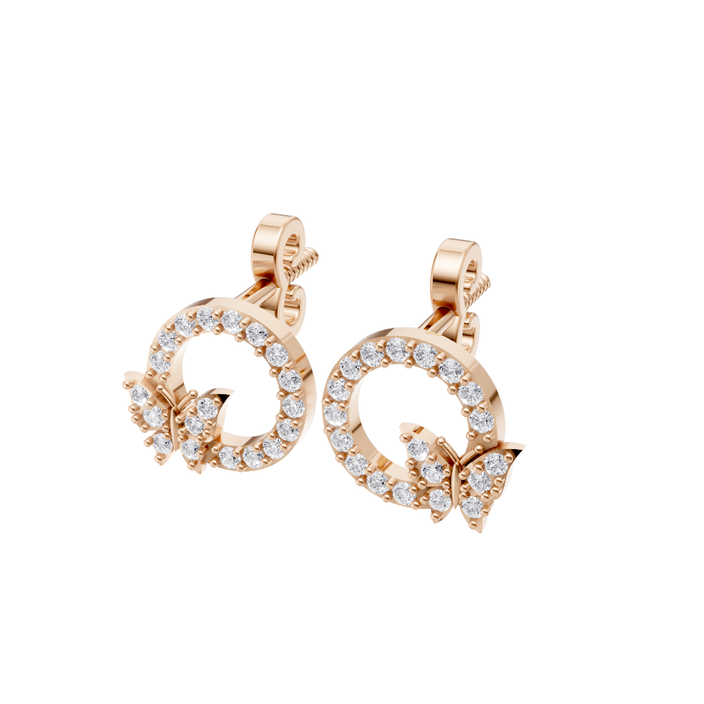 Aarinya Enchanted Butterfly Circle Diamond Pendant Set, The Papillon Circle Diamond Lab Grown Set