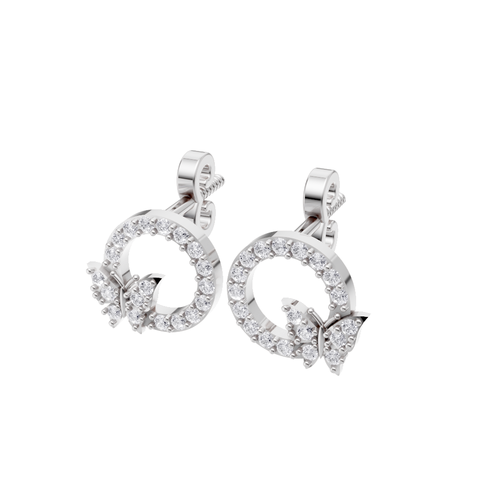 Aarinya Enchanted Butterfly Circle Diamond Pendant Set, The Papillon Circle Diamond Lab Grown Set